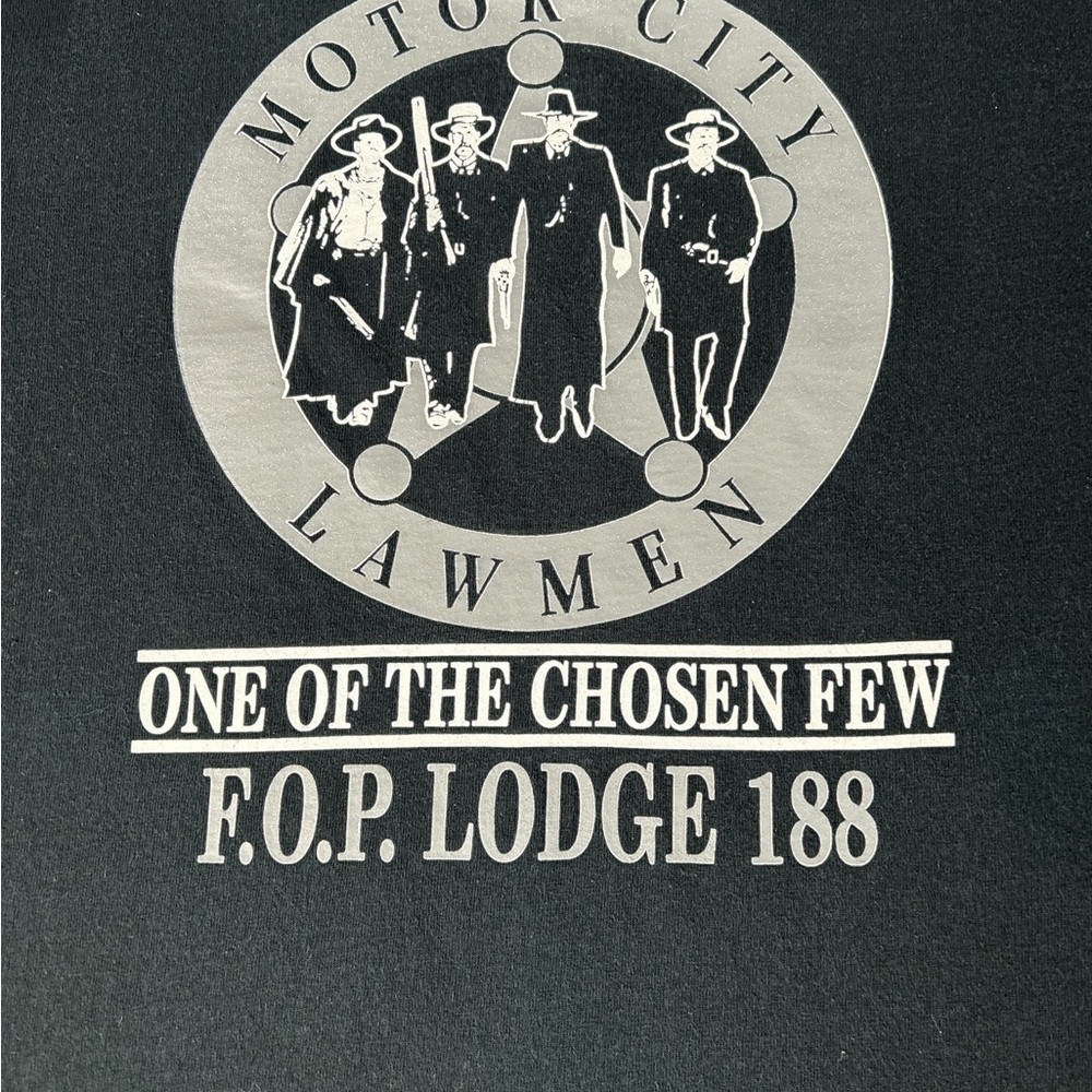 Frat. Order Police Motor City Wyatt Earp Black T-shirt Sz 2XL - Picture 2 of 5